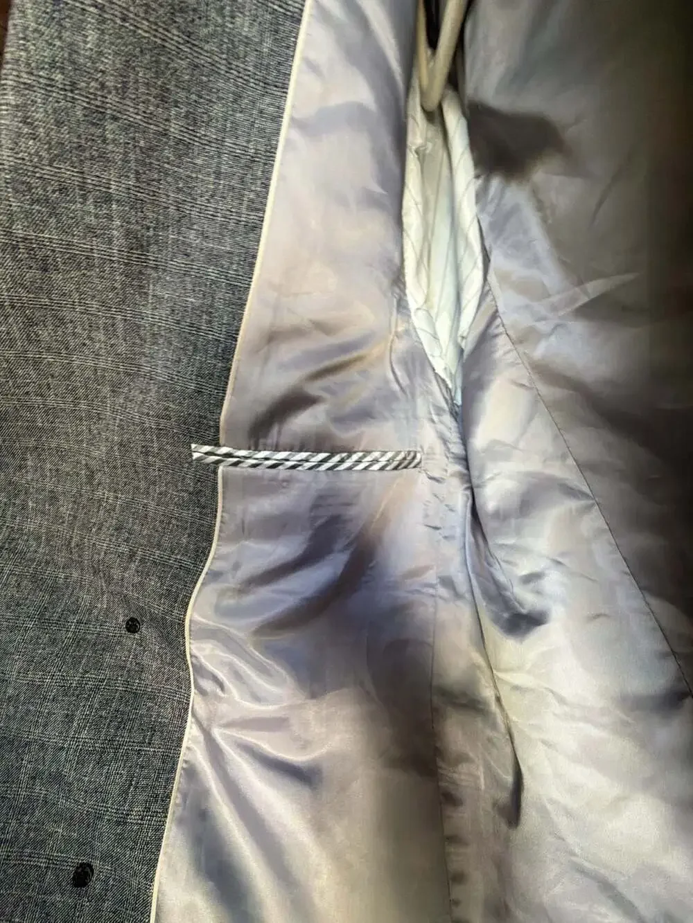 Boss Club & Nifomnic Gray Plaid Double-Breasted Luxury Fabric Blazer
